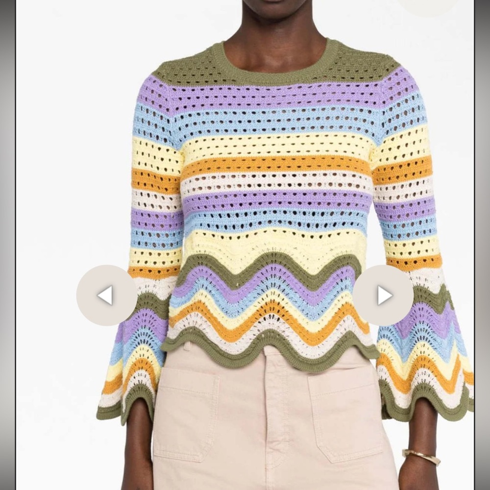 NWOT! ZIMMERMANN Raie stripe knit top. Size 0.